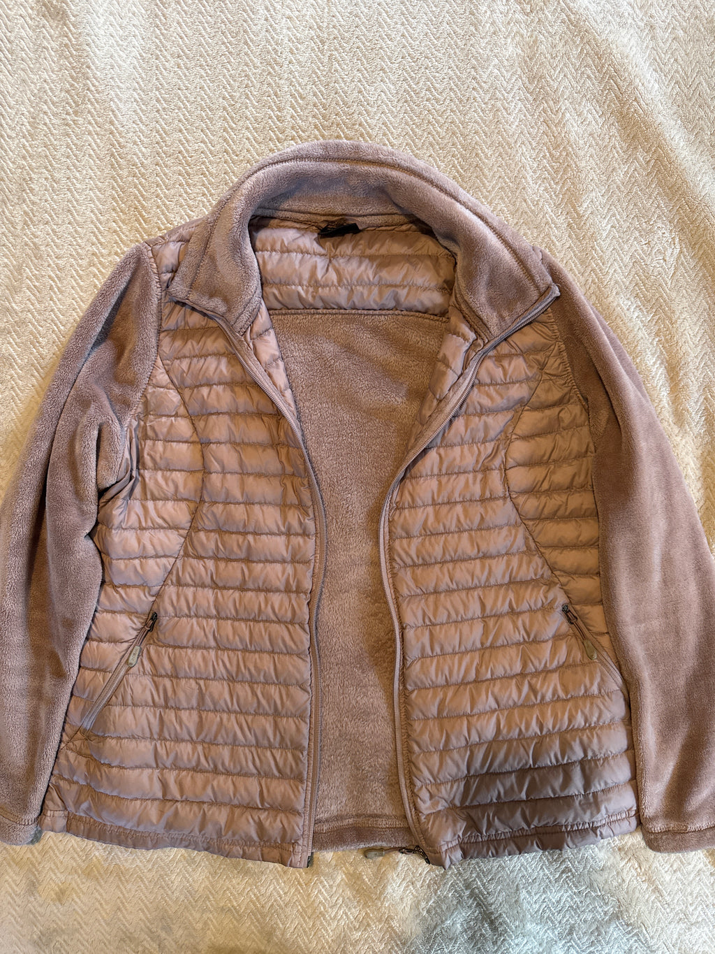 32 Degrees Heat Women’s Quilted & Fleece Jacket – Lightweight Brown Layer, Size L