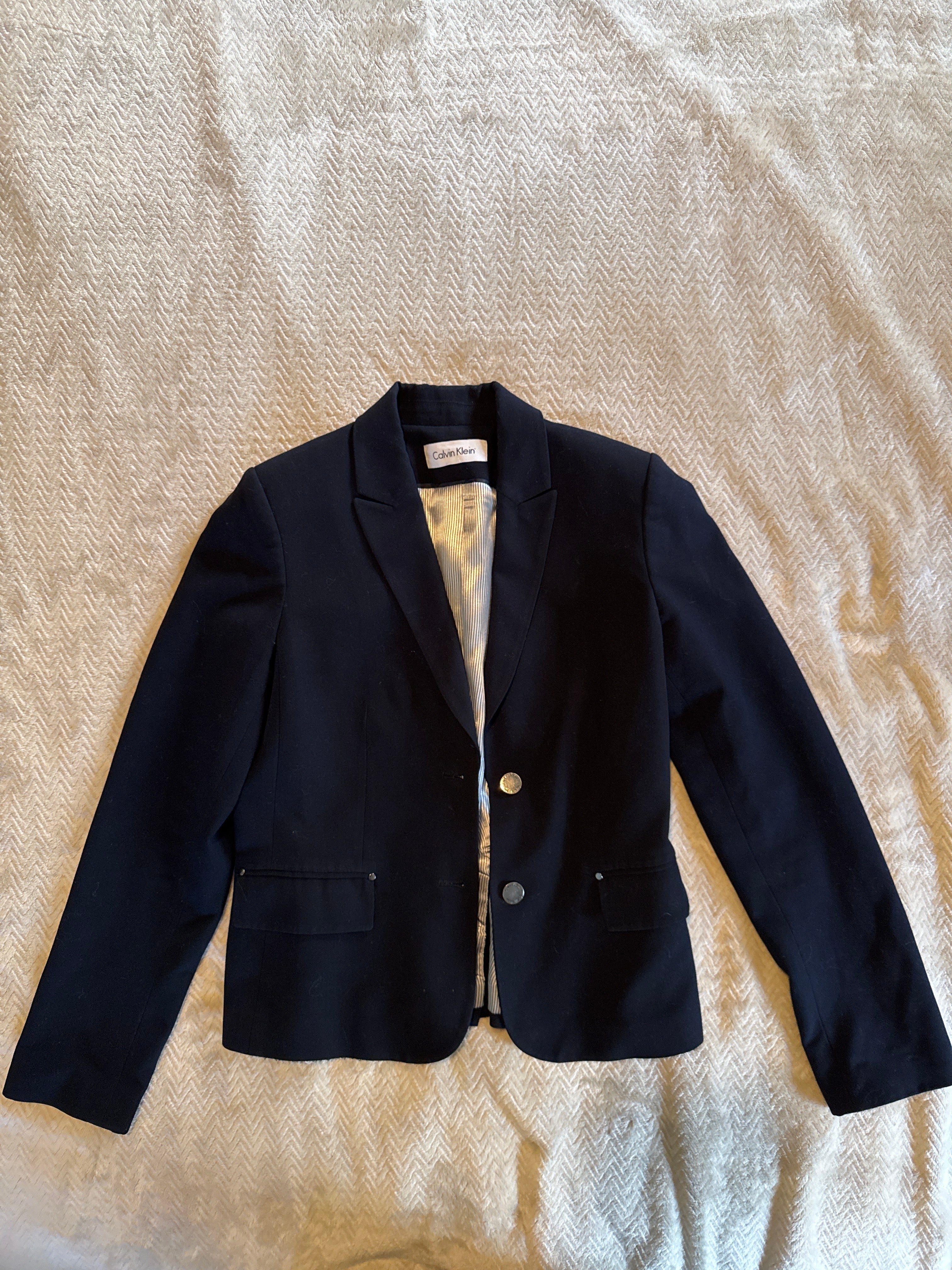Calvin Klein Black Tailored Blazer – Women’s Classic Office & Evening Jacket, Size S-M