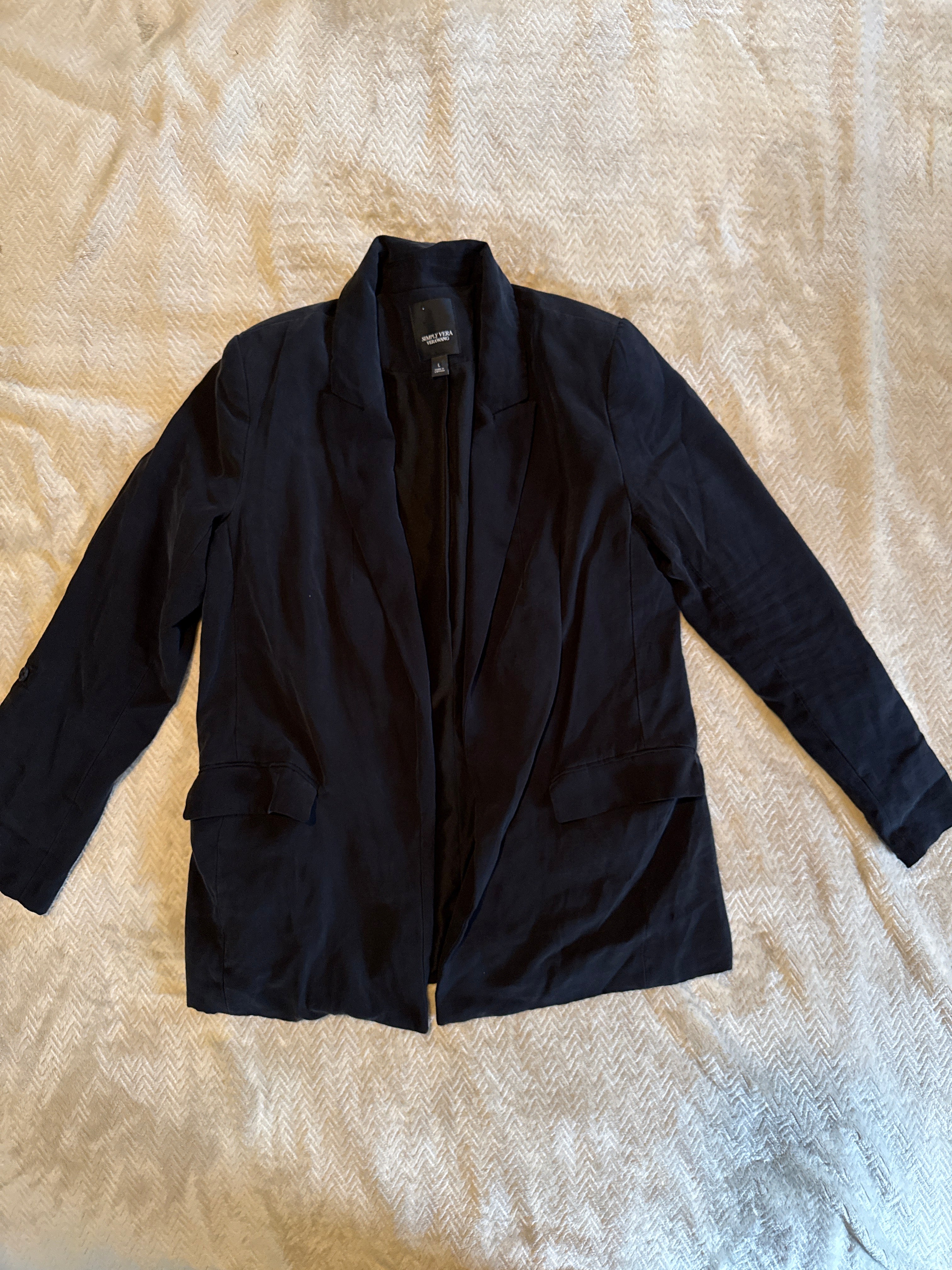 Vera Wang Black Blazer – Women’s Vintage Tailored Jacket Large